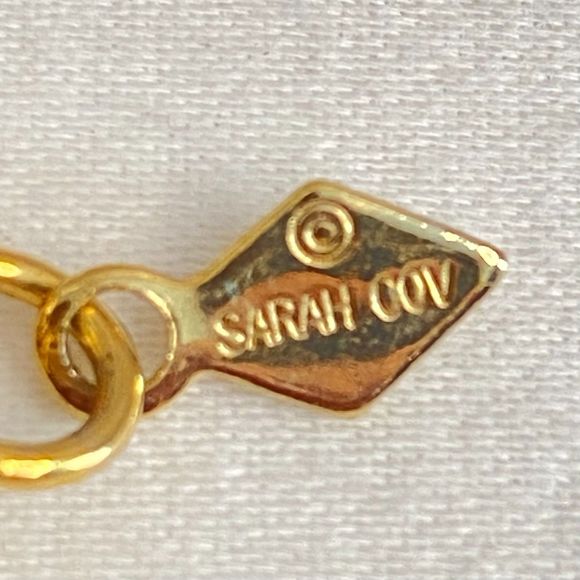 Sarah Coventry Opera Station Necklace layered Gold Tone Chains Faux Pearl Accent - Picture 8 of 11